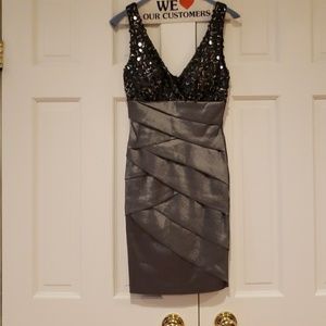 Black and Gray Mini Dress